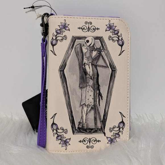 Loungefly Disney Nightmare Before Christmas Jack Sally In the Coffin Tech Wallet - Picture 2 of 6
